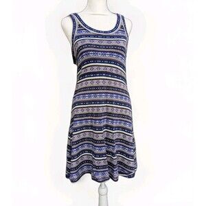 Free People Wool Blend Fair Isle Stripe Scandi Tank Dress Size M Festival Hippie